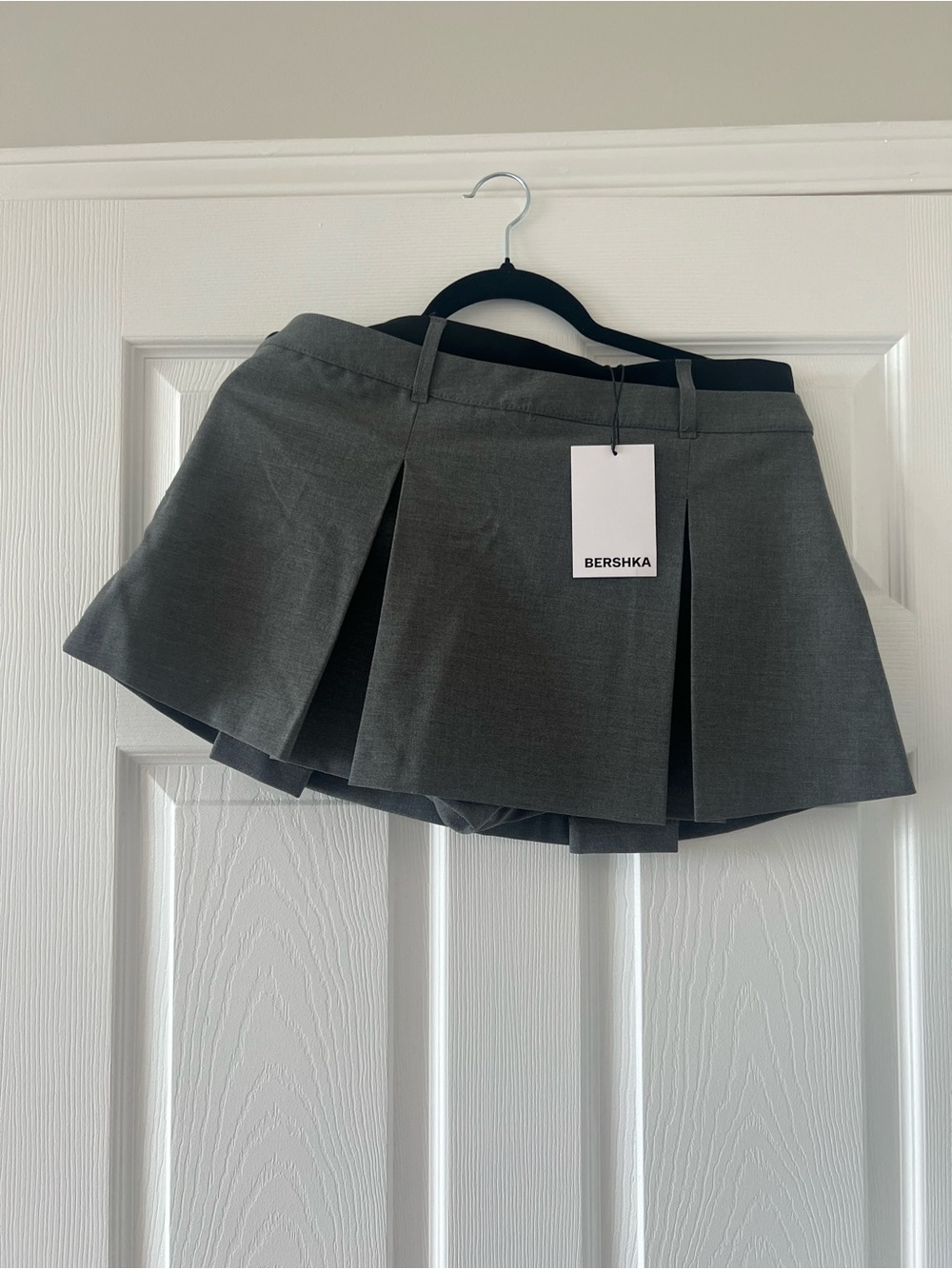 Bershka Dark Gray Pleated Mini Skort